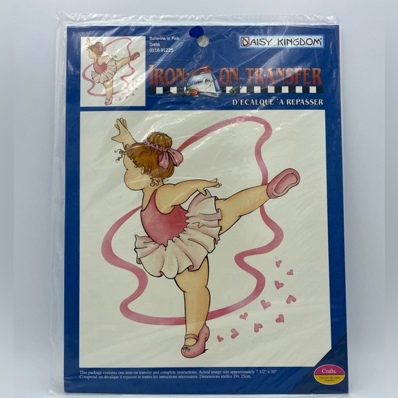 Daisy Kingdom Iron On Transfer Images 2001 Three Ballerinas Purple Pink Aqua Set - Picture 5 of 9